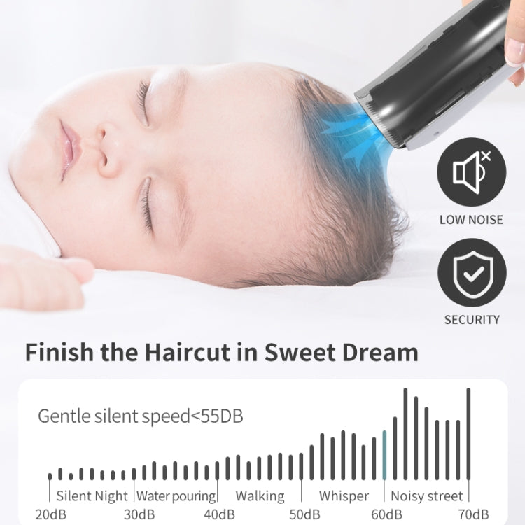電動防水理髪用子供用低騒音充電式プッシュクリッパー 吸引アップグレード版 ホワイト