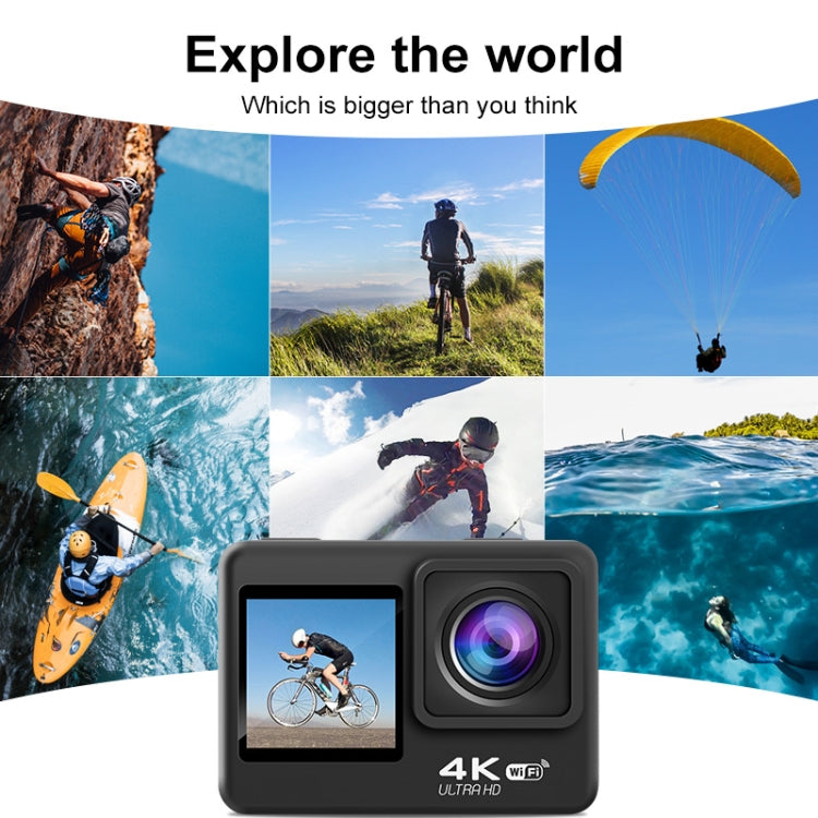 WIFIカラーデュアルスクリーンHD 4Kビデオ屋外防水スポーツカメラ、Q60AR