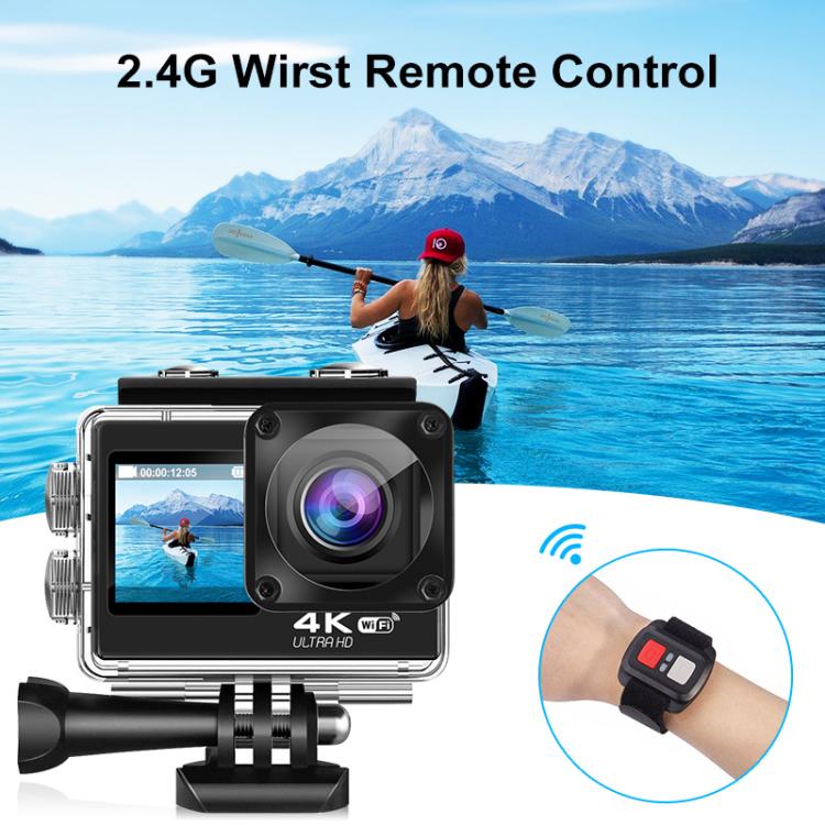 WIFIカラーデュアルスクリーンHD 4Kビデオ屋外防水スポーツカメラ、Q60AR