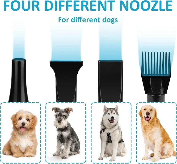 2100W 犬用ドライヤー 無段階速度調整 ペット用毛吹き飛ばし機 真空クリーナー付き、220V UKプラグ、220V EUプラグ、220V AUプラグ、110V USプラグ