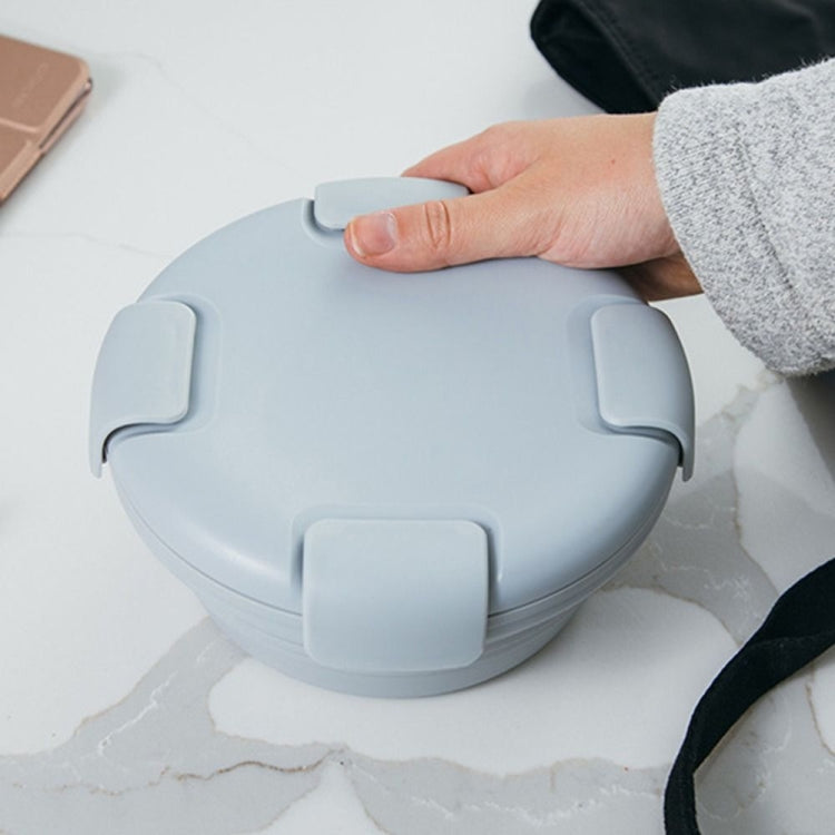 1100ml シリコン折りたたみ式ランチボックス 旅行用ボウル 電子レンジ・食洗機対応 ブルー、ピンク、グリーン、グレー、ブラック