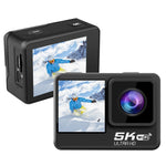 5K/30FPS WIFI HD手ぶれ防止リモートタッチデュアルスクリーンIP68防水スポーツカメラ、5K、5Kカメラ＋64Gカード、5Kカメラ＋128Gカード