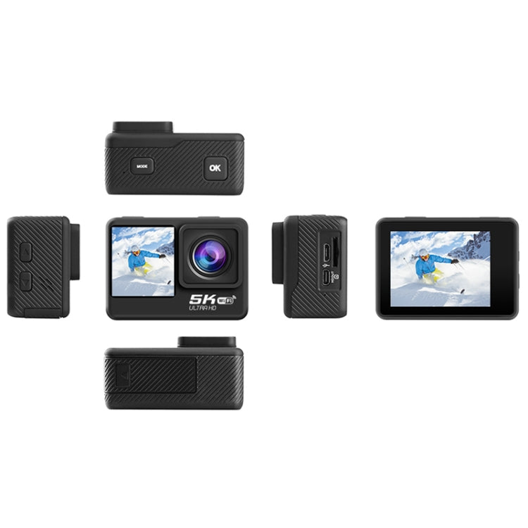 5K/30FPS WIFI HD手ぶれ防止リモートタッチデュアルスクリーンIP68防水スポーツカメラ、5K、5Kカメラ＋64Gカード、5Kカメラ＋128Gカード