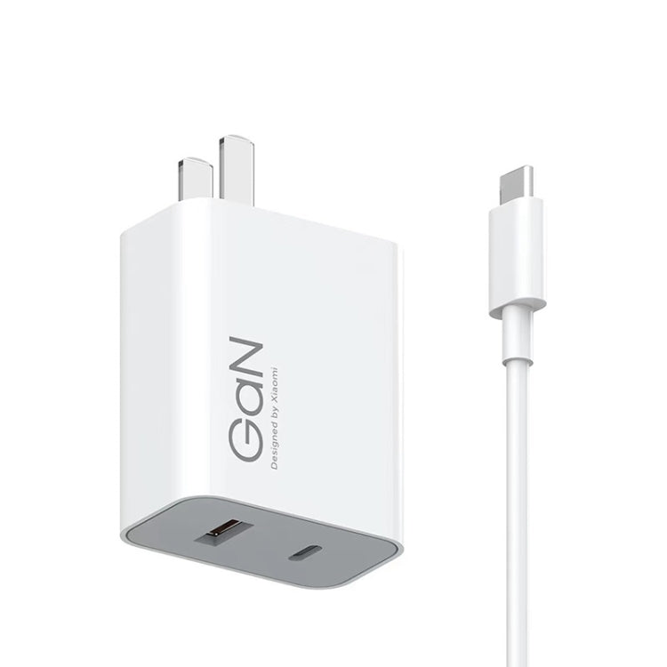 オリジナル Xiaomi 67W GaN 1C+1A デュアルポート スマート急速充電器、USプラグ、MDY-14