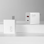 オリジナル Xiaomi 67W GaN 1C+1A デュアルポート スマート急速充電器、USプラグ、MDY-14