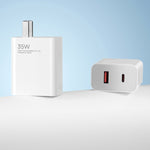 オリジナル Xiaomi 35W USB-C+USB-A 急速充電 ポータブルデュアルポートチャージャー(1C+1A)、USプラグ、35W