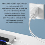 オリジナル Xiaomi 35W USB-C+USB-A 急速充電 ポータブルデュアルポートチャージャー(1C+1A)、USプラグ、35W