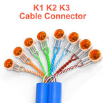 100個/パック ネットワークケーブル電話線コネクター 防湿防水配線端子 K1 K2 K3