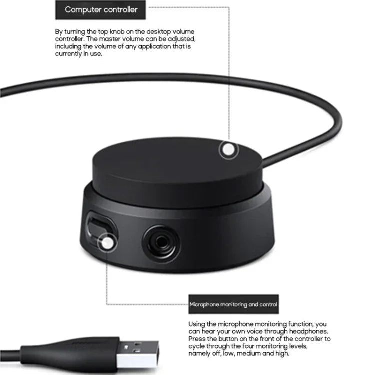 A10 / A40 / QC35 II / QC45 ゲーミングヘッドセット用USBオーディオコントローラーケーブル, ZS0265