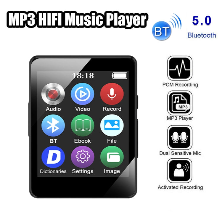 MP3音楽プレーヤー Bluetooth 5.0 電子書籍録音機能付き MP4ウォークマン、メモリーカードなし、8GB、16GB、32GB、64GB、128GB