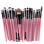 20本セット 木製ハンドルメイクブラシセット 美容ツールブラシ コーヒー ゴールド＋ブラック ブラック＋ホワイト フルブラック ブラック＋コーヒー ブラウン＋ホワイト ゴールド＋ピンク ブラウン＋グリーン ブラウン＋ピンク ブラウン＋ブラック ゴールド＋ホワイト ゴールド＋グリーン ブラック＋グリーン ブラック＋ピンク ブラウン＋パープル