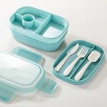 1900ML Large Capacity Microwave Children Sealed Compartment Lunch Box, Light Blue, Pink, Light Green, Blue, Green