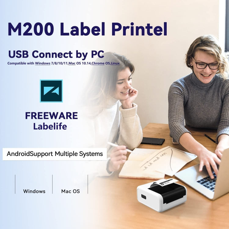 Phomemo M200 QRコードタグ ハンドヘルドポータブル Bluetooth サーマルラベルプリンター、M200