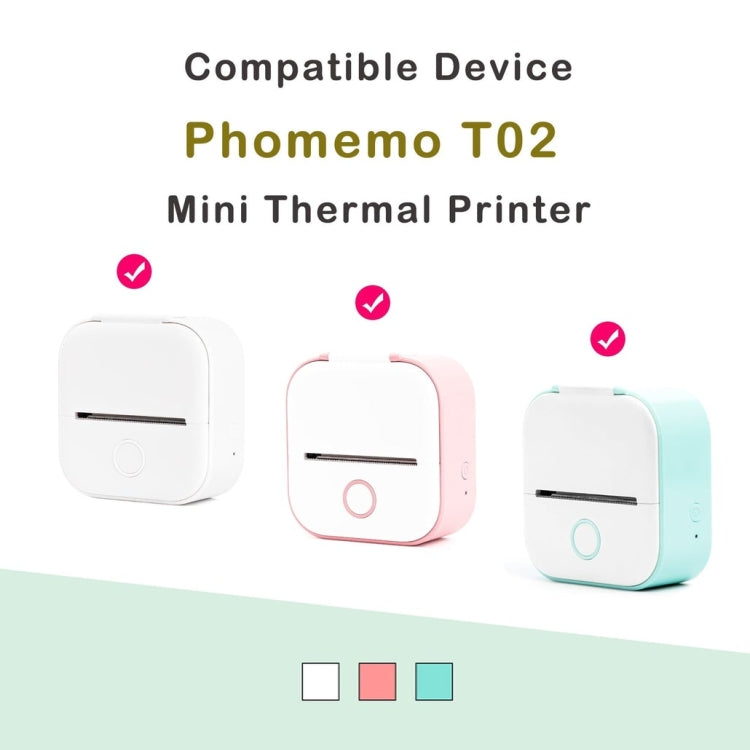 Phomemo T02用 3ロール Bluetoothプリンター用サーマル紙ラベル紙、53mmx6.5m 10年耐久 黒白 ノン粘着、50mmx3.5m 2年耐久 黒白 ステッカー、50mmx3.5m 10年耐久 黒白 ステッカー、53mmx5m 5年耐久 青白 ノン粘着
