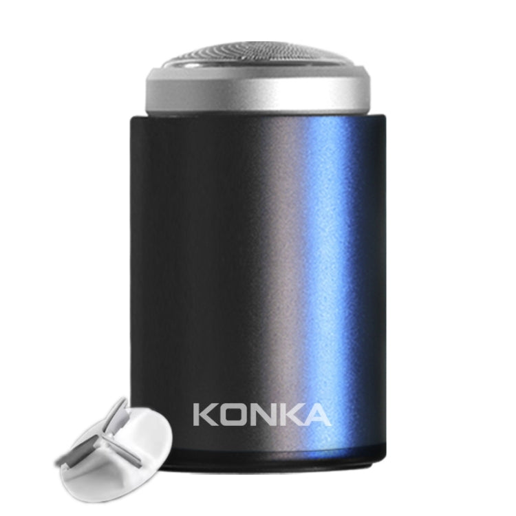 KONKAミニポータブル防水メンズシェーバー、ブラック、ブラック＋替刃1個、ブラック＋替刃3個