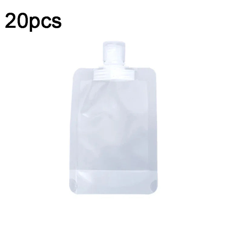 20個セット 旅行用詰め替え可能空ボトル ローション シャンプー 搾り出しバッグ 30ml 50ml 100ml