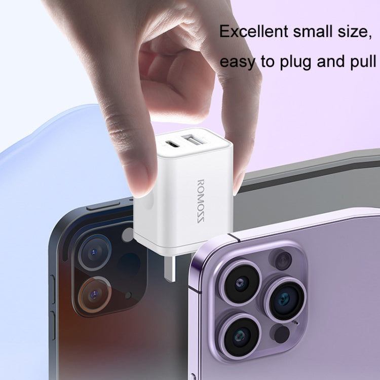 ROMOSS PD20W Apple/Huawei および Xiaomi 用急速充電器、CNプラグ、シングルポート
