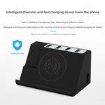 PD 20W + QC 3.0 ワイヤレス充電 + 6ポート多機能充電器、ブラック