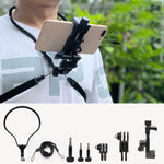 TUYU カメラネックホルダー 携帯電話胸ストラップマウント ビデオ撮影用//POV、スタンダード（ブラック）、スタンダード（ブルー）、電話クリップ付き（ブラック）、電話クリップ付き（ブルー）、縦撮影（ブラック）、縦撮影（ブルー）、縦＋電話クリップ（ブラック）