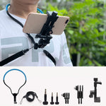TUYU カメラネックホルダー 携帯電話胸ストラップマウント ビデオ撮影用//POV、スタンダード（ブラック）、スタンダード（ブルー）、電話クリップ付き（ブラック）、電話クリップ付き（ブルー）、縦撮影（ブラック）、縦撮影（ブルー）、縦＋電話クリップ（ブラック）