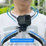 TUYU カメラネックホルダー 携帯電話胸ストラップマウント ビデオ撮影用//POV、スタンダード（ブラック）、スタンダード（ブルー）、電話クリップ付き（ブラック）、電話クリップ付き（ブルー）、縦撮影（ブラック）、縦撮影（ブルー）、縦＋電話クリップ（ブラック）