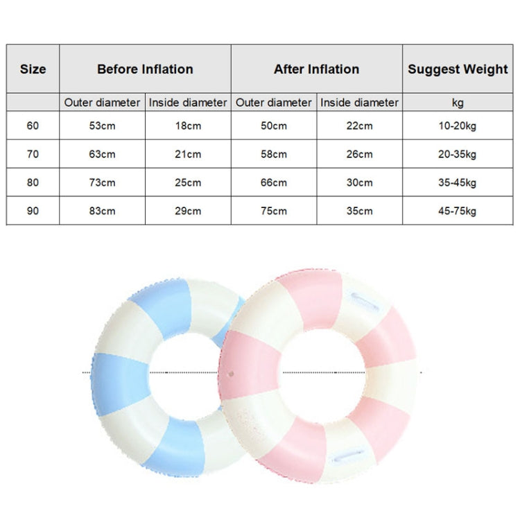 厚手屋外ウォータースポーツ子供用スイミングリング、60cm、70cm、80cm、90cm、ハンドル付き90cm