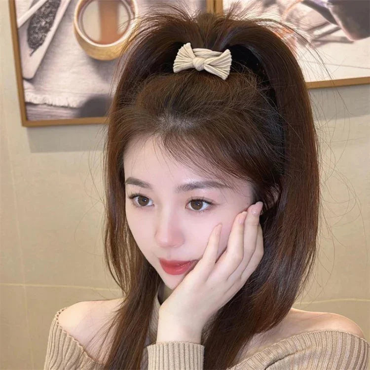 5個パック女性用リボンヘアアクセサリー伸縮ヘアバンド跡がつかないゴムバンド