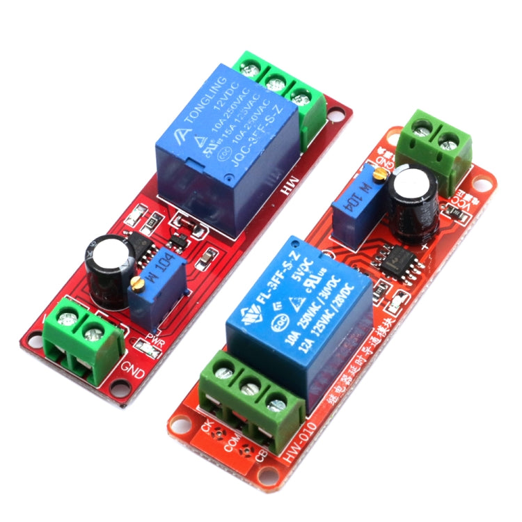 NE555 タイムリレーシールド タイミングリレー タイマー制御スイッチ 車用リレー、5V、12V