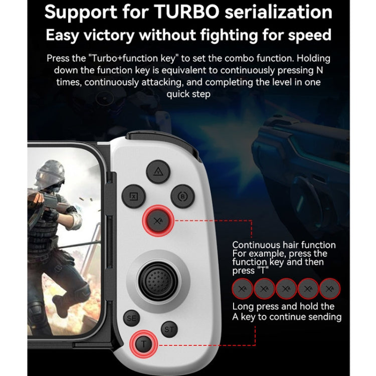 D6 Bluetooth 伸縮式ゲームパッド デュアルホール六軸体感 Android/iPhone/Switch対応、D6 ブラック、D6 ホワイトブラック、D6 ホワイトレッド