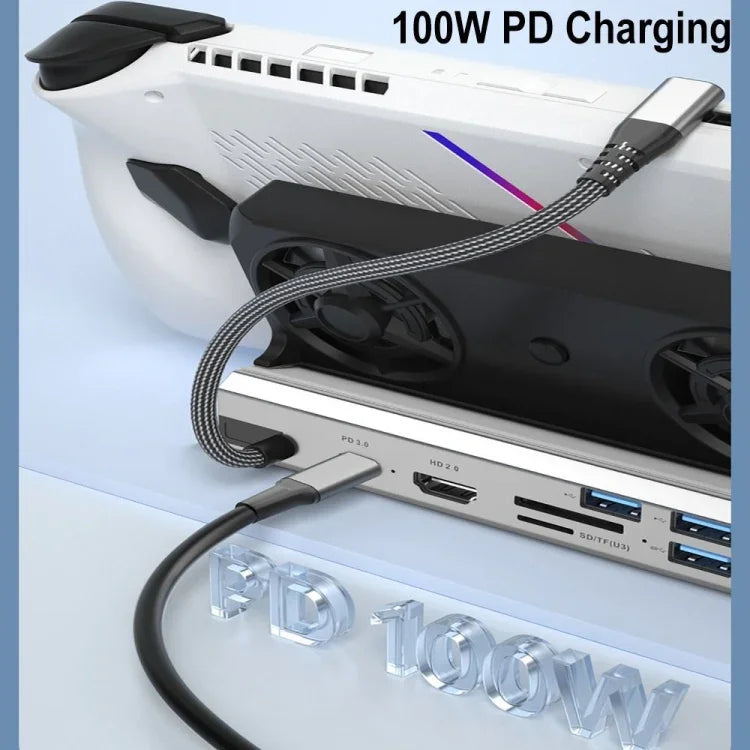 ASUS ROG Ally 100W PD充電対応ゲームコンソールスタンド 多機能USB 3.0ドッキングステーション 5-in-1、6-in-1、9-in-1、10-in-1