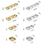 ステンレス製四角いソース皿 鍋用調味料皿 バーベキューテーブルウェア 1区画（シルバー）、2区画（シルバー）、3区画（シルバー）、4区画（シルバー）、1区画（ゴールド）、2区画（ゴールド）、3区画（ゴールド）、4区画（ゴールド）
