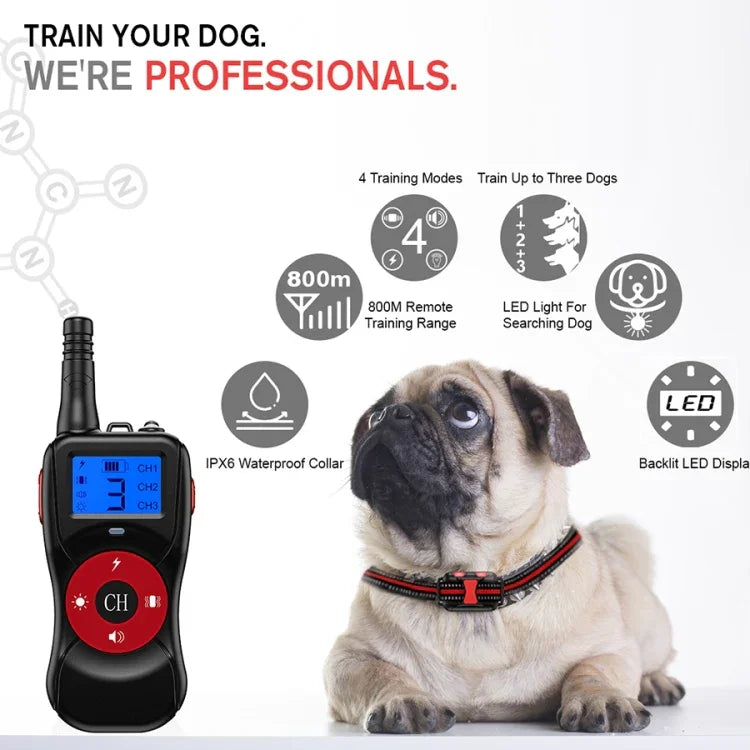 スマート電子リモコン犬トレーニングデバイス 防水 ペット用バークストッパー 1匹用, 2匹用