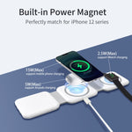 10-in-1 Magnetic Wireless Folding Charger With Data Cable Adapter Storage box, BM3093 (White), BM3093