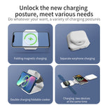 10-in-1 Magnetic Wireless Folding Charger With Data Cable Adapter Storage box, BM3093 (White), BM3093