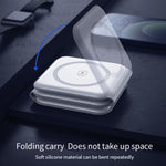 10-in-1 Magnetic Wireless Folding Charger With Data Cable Adapter Storage box, BM3093 (White), BM3093