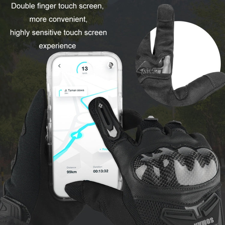 SOMAN バイク用ライディング防落下通気性滑り止めカーボンファイバーグローブ、M、L、XL、XXL