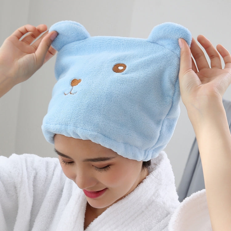 キャラクターくま 厚手コーラルベルベット ヘアドライキャップ 強力吸水 速乾ターバン