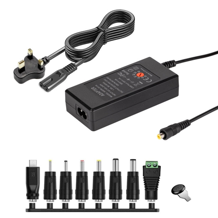 65W 6-20V 調整可能 3A DC電源アダプター充電器、USプラグ、EUプラグ、UKプラグ小型、AUプラグ、UKプラグ大型