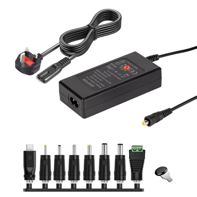 65W 6-20V 調整可能 3A DC電源アダプター充電器、USプラグ、EUプラグ、UKプラグ小型、AUプラグ、UKプラグ大型