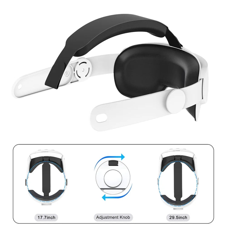 Meta Quest 3 VR調整可能エリートヘッドセットヘッドストラップ、エリートヘッドセットホワイト、エリートヘッドセットブラック