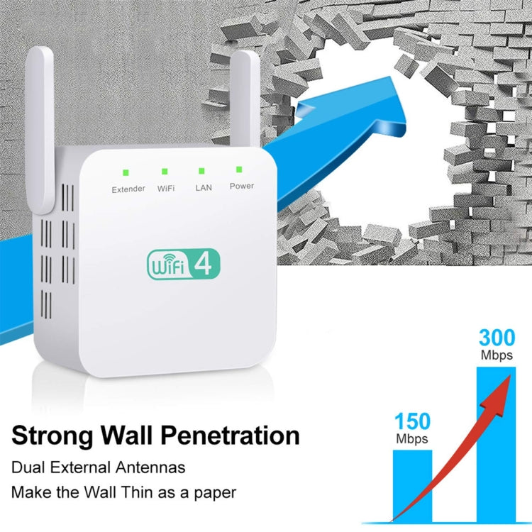2.4G 300M Wi-Fi アンプ 長距離 Wi-Fi リピーター 無線信号ブースター、USプラグ白、EUプラグ白、UKプラグ白、USプラグ黒、EUプラグ黒、UKプラグ黒
