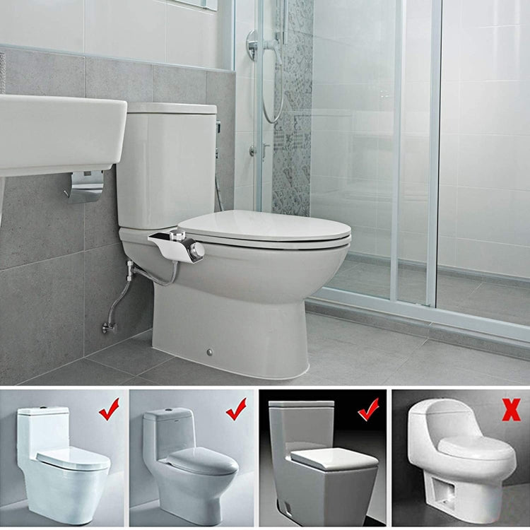 ビデトイレシートアタッチメント 温冷ダブルノズル付き パーソナル衛生用、北米用7/8、アジア／オーストラリア／英国用1/2、ヨーロッパ用3/8