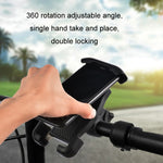 自転車用スマホホルダー 360度回転ロック式携帯クリップ