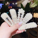 5個セットパールヘアクリップセット大きなヘアクリップピンバレッタ女性用ガールズヘアアクセサリー