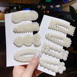 5個セットパールヘアクリップセット大きなヘアクリップピンバレッタ女性用ガールズヘアアクセサリー