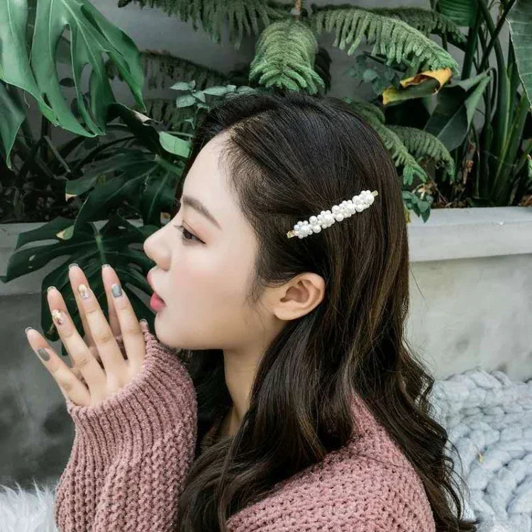 5個セットパールヘアクリップセット大きなヘアクリップピンバレッタ女性用ガールズヘアアクセサリー