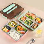 304 Stainless Steel Lunch Box Leakproof Insulated Student Dormitory Bento Box, 4 Grid Pink, 4 Grid Black, 4 Grid Blue, 5 Grid Pink