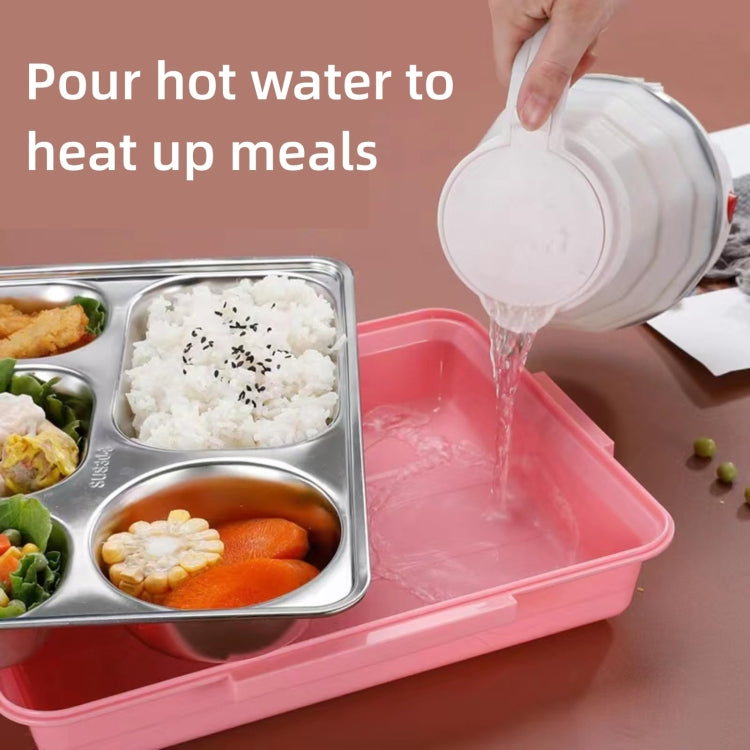 304 Stainless Steel Lunch Box Leakproof Insulated Student Dormitory Bento Box, 4 Grid Pink, 4 Grid Black, 4 Grid Blue, 5 Grid Pink