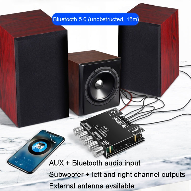 ZK-MT21 50W x 2+100W 2.1チャンネルBluetoothデジタルアンプモジュール、ZK-MT21