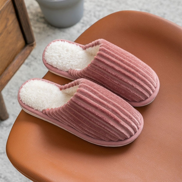 コーデュロイ綿スリッパ 冬用暖かい滑り止め厚底フラットシューズ、36-37、38-39、40-41、42-43、44-45
